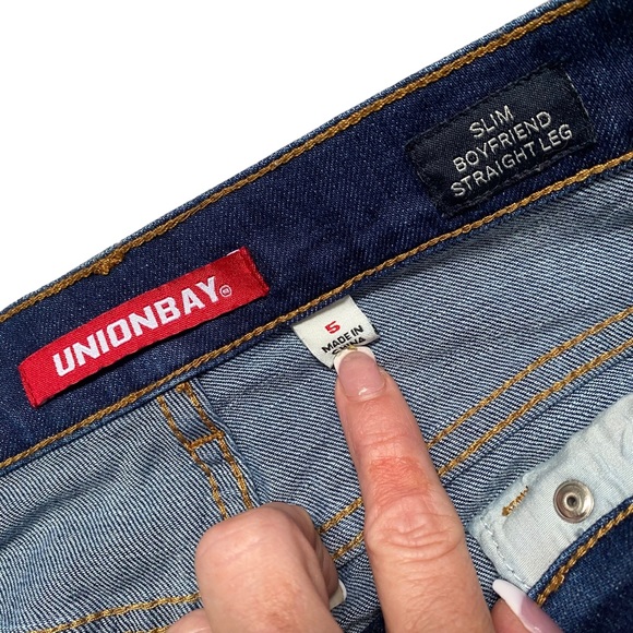 Union Bay Slim Boyfriend Straight Leg Distressed/Ripped Jeans 5 - Picture 12 of 15